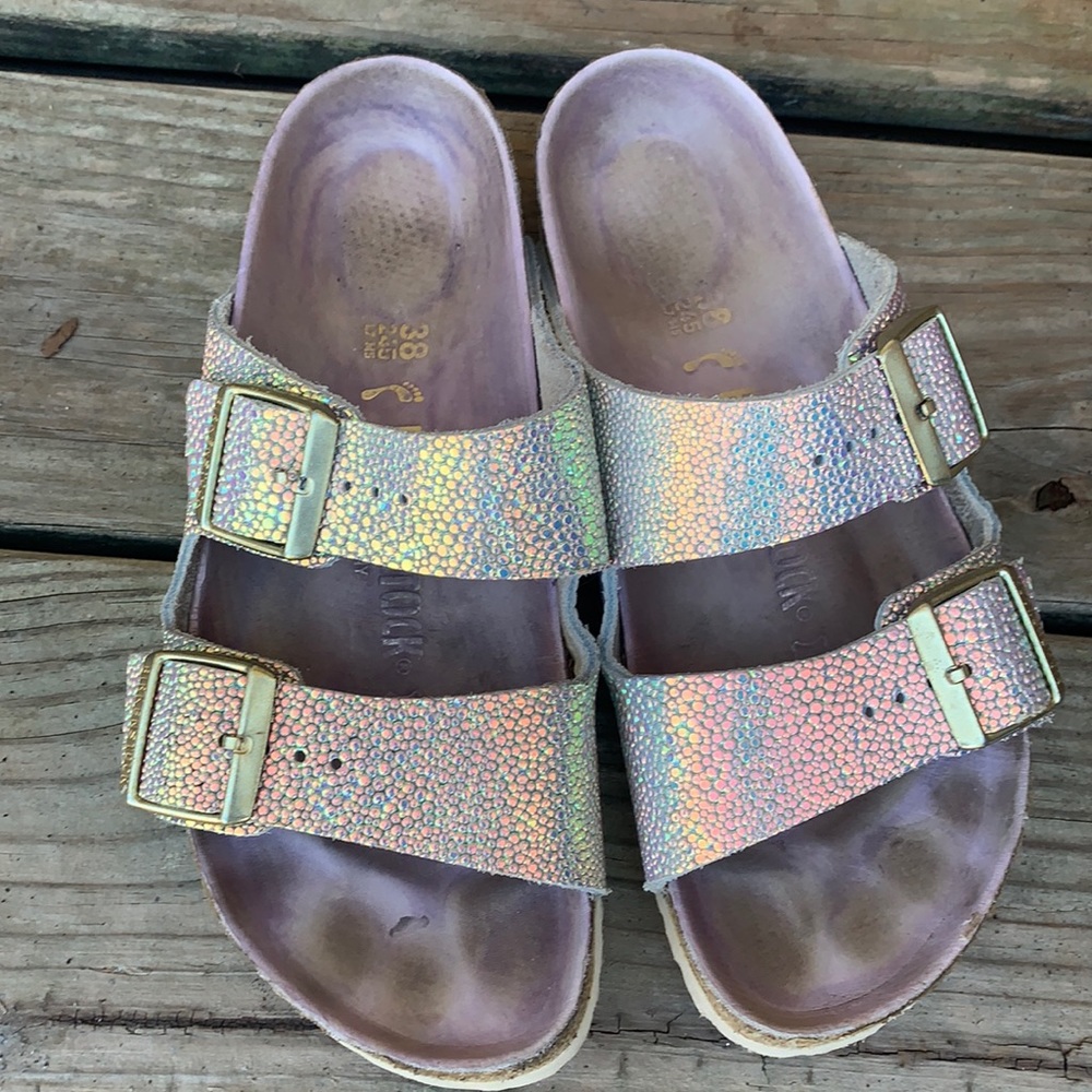 Iridescent Birkenstock’s size 38